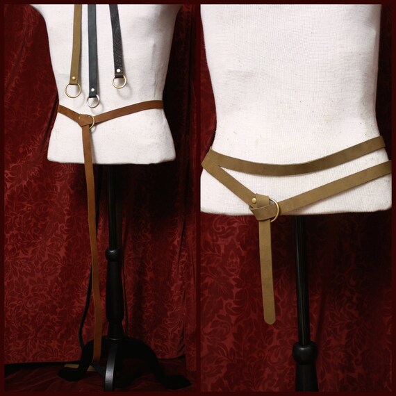 Costume Belt, Long Leather Ring Belt double wrap belt, Wasteland Steampunk Medieval, brown, black, Burning man, GarbLARP, renfaire, pirate Costume Belt, Long Leather Ring Belt double wrap belt, Wasteland Steampunk Medieval, brown, black, Burning man, GarbLARP, renfaire, pirate