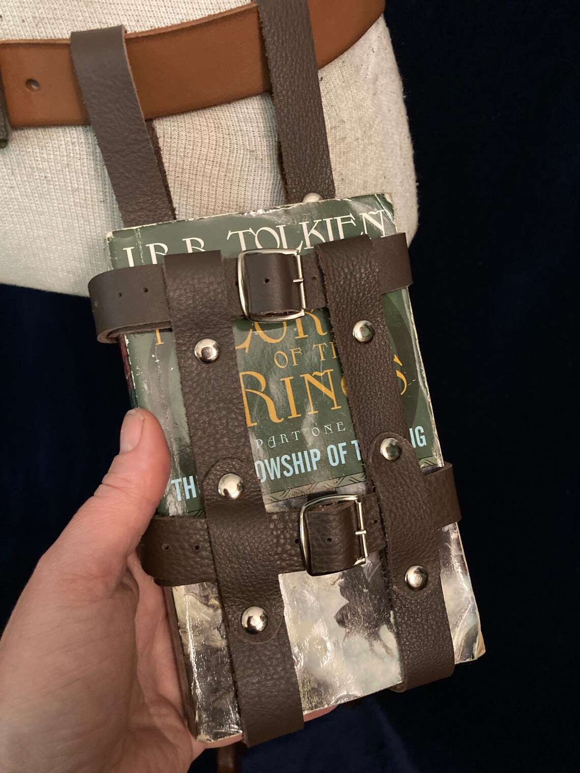 Book cover Holster leather belt holster for paperback book Etsy