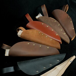 Fan Holster, Belt holster & fan, genuine leather fan sheath, for Renfaire, 2 options hangs on belt or snaps. Sandalwood fan Included image 7