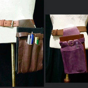 SketchBook holster with pen & pencil pocket, for sketchbooks, Traveler Journals, artists, writers, soft genuine Leather