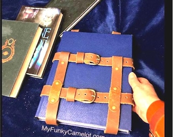 Leather Book Holster, for  Large Hardcover books , Journal Belt, Renfaire Cosplay
