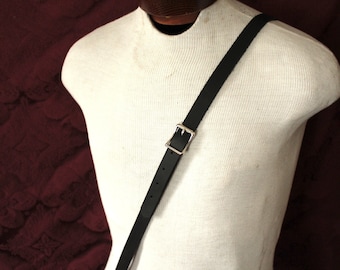 Leather Suspenders -single shoulder Bandolier, Black, brown Braces, shoulder strap, Steampunk, Pirate, Fetish, dungeon, costume, burning man