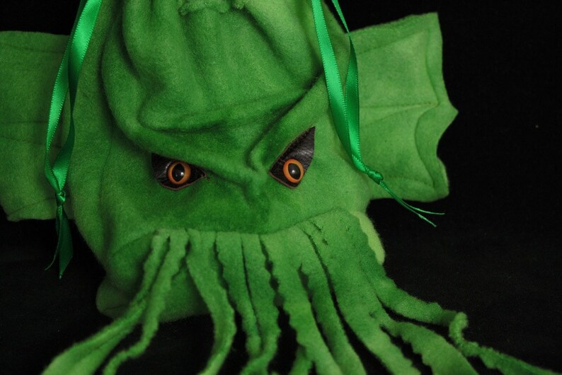 dicebag CTHULHU Ed Dice Bag gadget bag wristlet purse drawstring pouch /DnD Warcraft SciFi Convention Lovecraft partner gift guy gift image 5