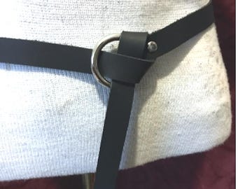 Leather Ring Belt, Double Wrap, Medieval Renaissance Costume