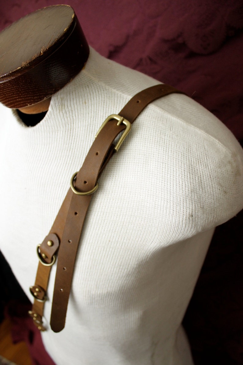 Steampunk Wasteland Leather Suspender -Single Shoulder suspender Steampunk Wasteland Leather Suspender -Single Shoulder suspender