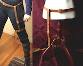 Leather Leg Harness Belt, Steampunk Wasteland Costume, Adjustable Holster  Garter