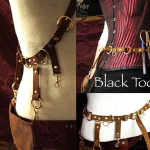 Belt / Bandolier with pouch, can be worn as belt or bandolier, Steampunk, RenFaire, Festival SCA, Pirate. burning man, Wasteland belt