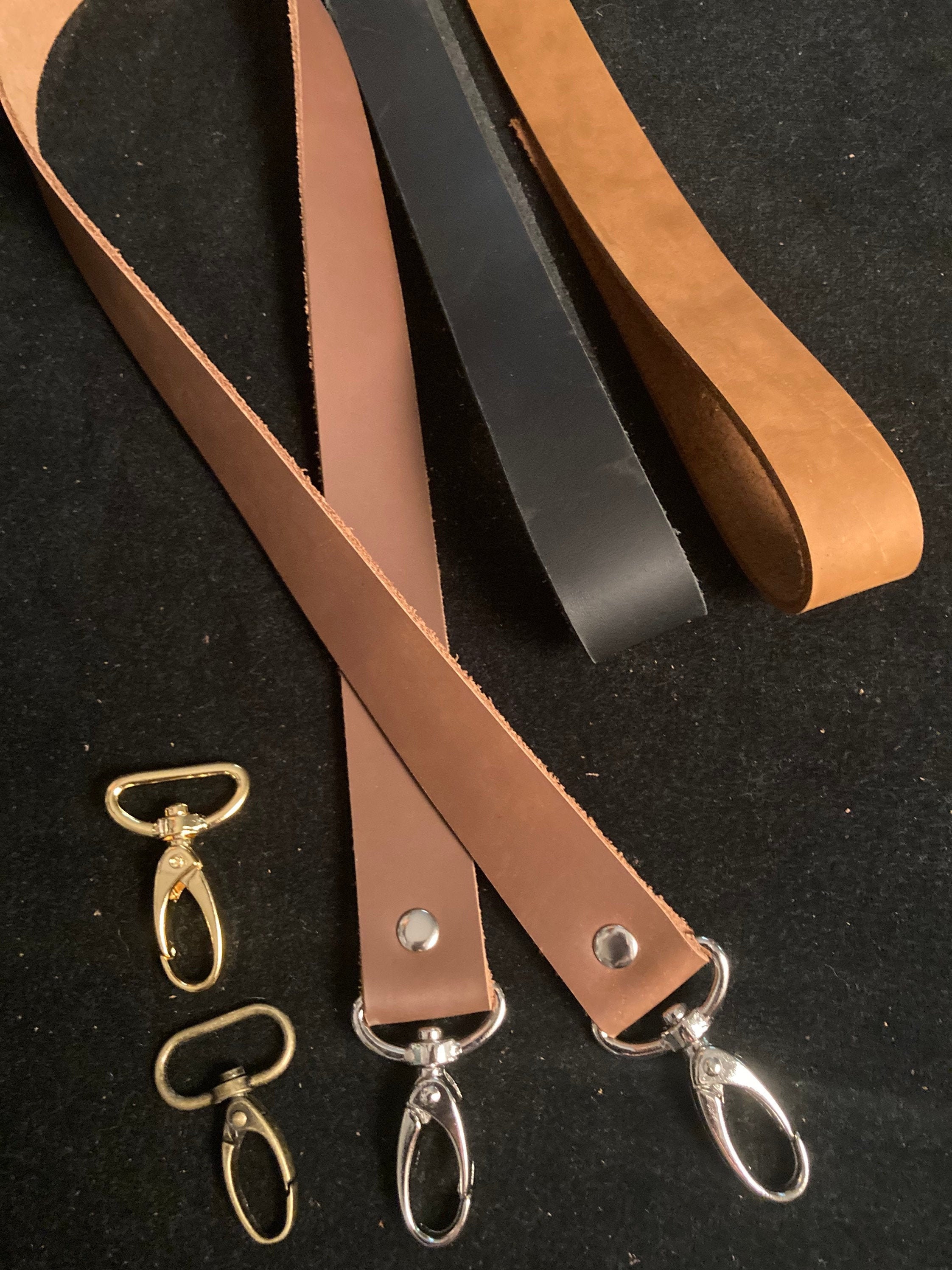 Replacement Purse Straps, Genuine Leather, 1 Inch Wide. Brown