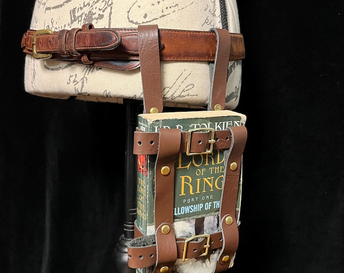 Featured listing image: Leather Book Holster for Paperback, Cosplay Renfaire Costume