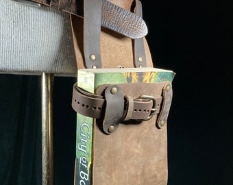 Book holster, Large for large trade paperbacks and hardcover books, belt holster for book ( belt/book not included) real leather