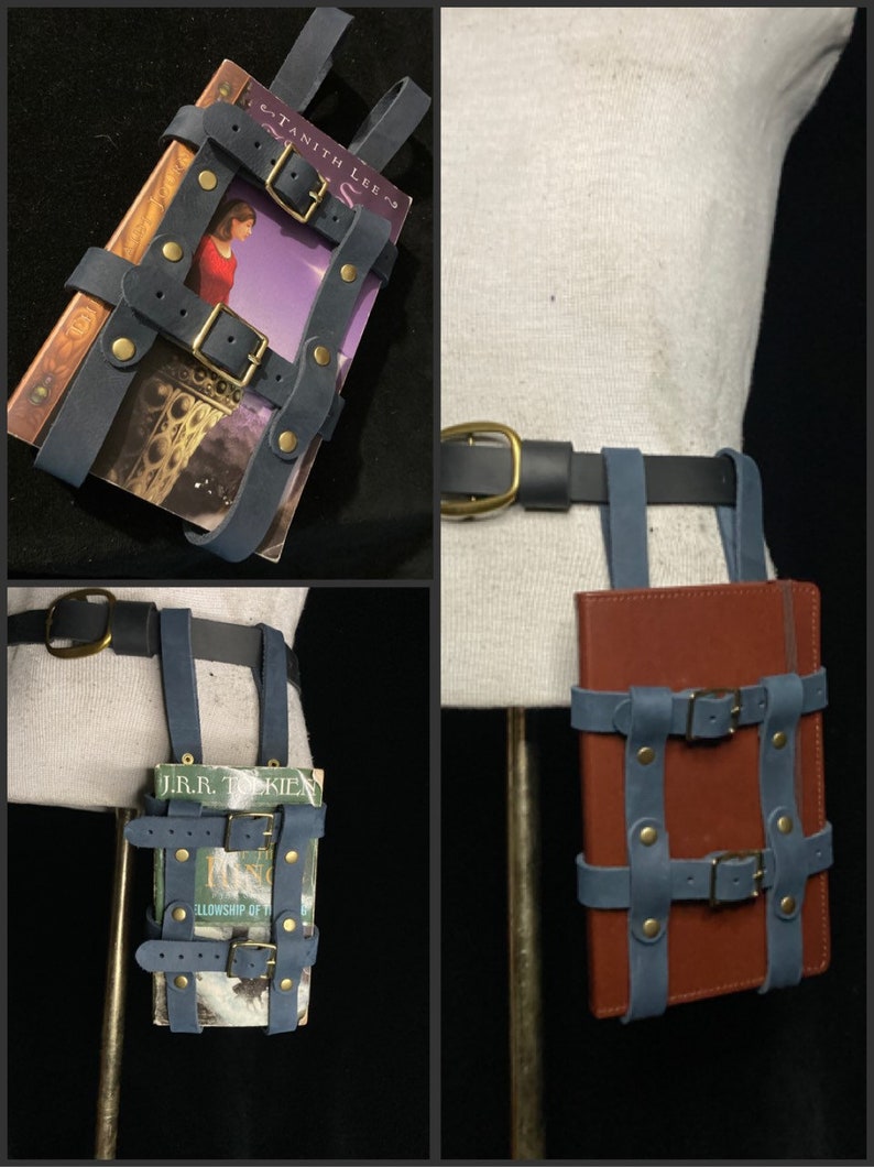 Book cover Holster leather belt holster for paperback book Etsy