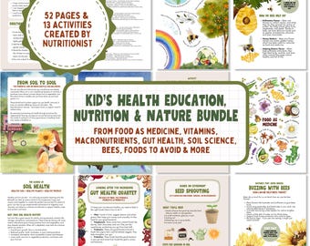 Kids Nature & Nutrition Activity Book: Homeschool Health Education (Digital Download)