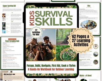 Kids Wilderness Survival Guide: Bushcraft Workbook, Homeschool Nature Study, Naturalism Education (PDF)