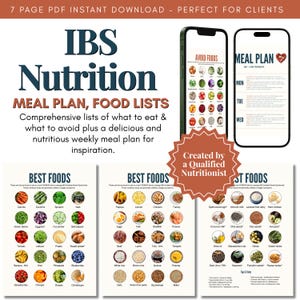 IBS Food List & Low FODMap Meal Plan + Einkaufsliste Inspo + Tipps und Tricks | Digitaler Download | A4 Handout + A3 Poster