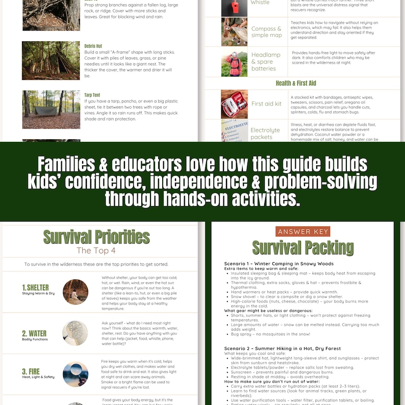 Kids Wilderness Survival Guide: Bushcraft Workbook, Homeschool Nature ...