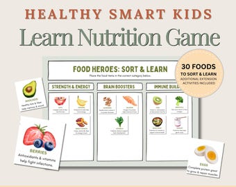 Kids Healthy Food and Nutrition Game: Printable Health Activity for Kids (PDF Download)