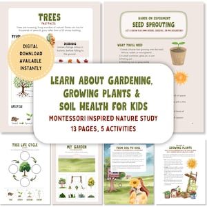 Plants, Nature, Soil Science and Environment Homeschool Learning Kids Printables | Fun Activities Inspired by Montessori & Reggio Emilia