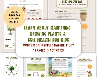 Gardening and Nature Guide for Kids: Soil Science & Plant Homeschool Activities (Digital Download)