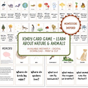 Preschool Nature Match Flashcards Game – Fun Montessori Inspired Learning for Kindergarten Kids | Forest School | Digital Download