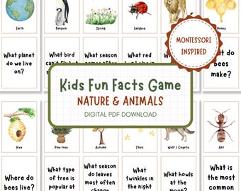 Nature, Animals & Fun Facts Flashcards: Learning Game for Kids (PDF Download)