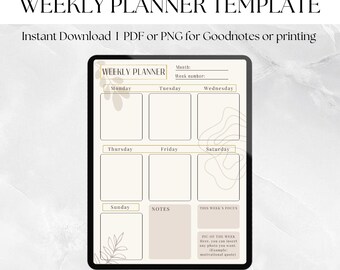 Daily Planner Template for iPad - Goodnotes & Notability Download - PDF ...