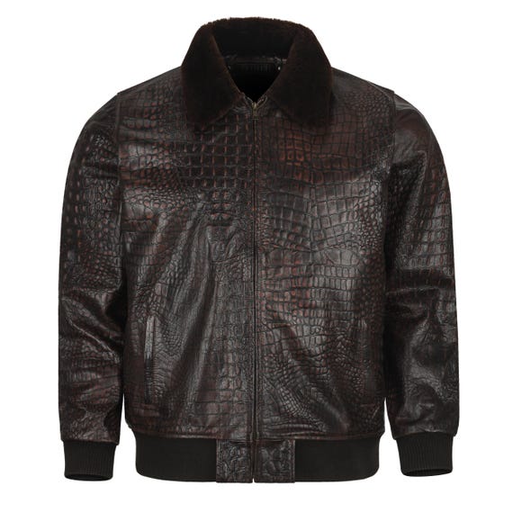 Exotic Leather Jacket, Crocodile-style Finish - Etsy