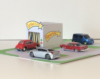 Ensemble de jeu pour lave-auto, création en papier, fichiers PDF et PNG imprimables