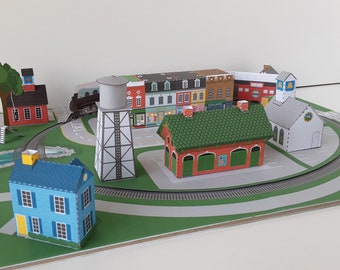 Model Train Layout Printable PDF Paper Craft