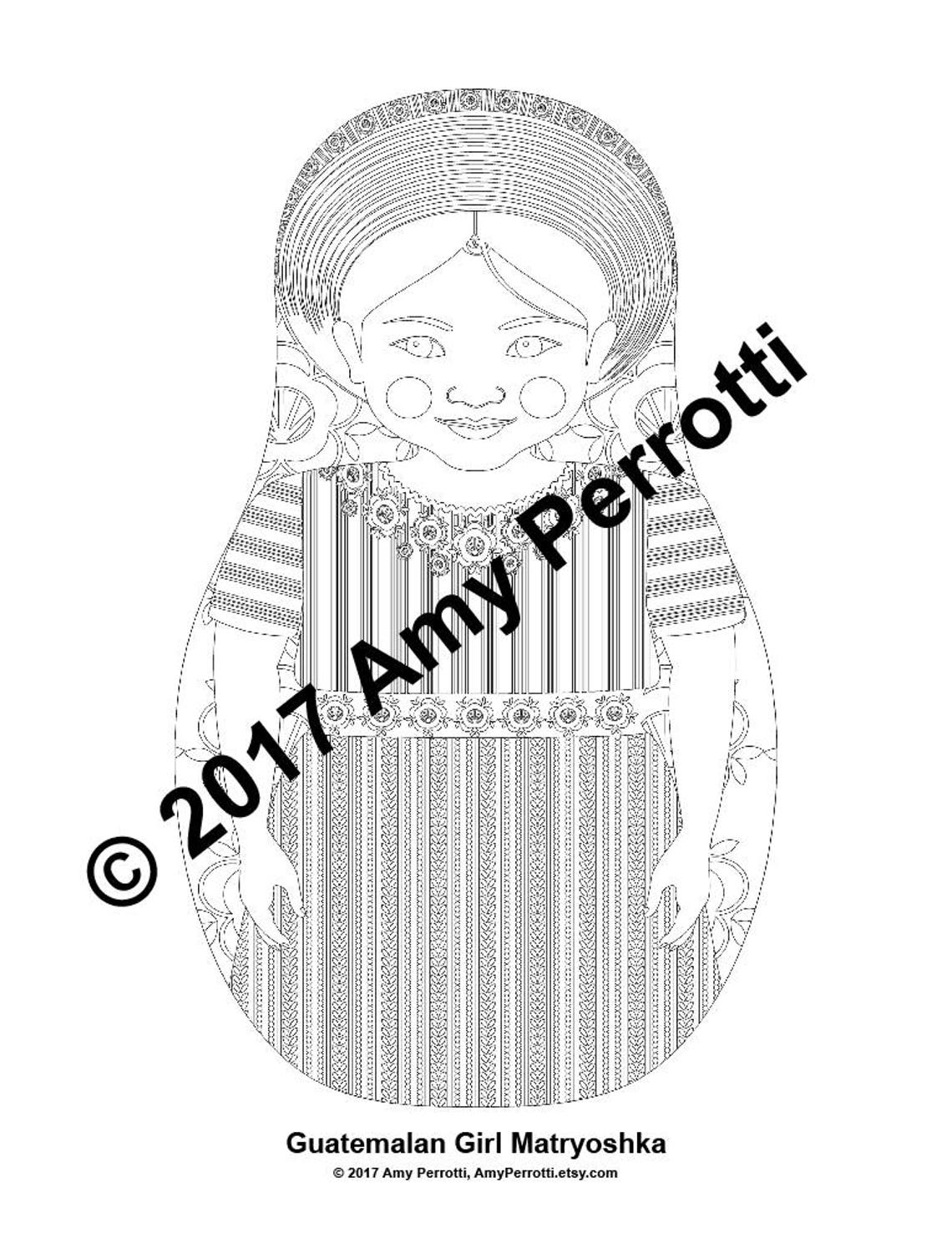 Guatemalan Coloring Sheet Printable File Traditional Folk - Etsy
