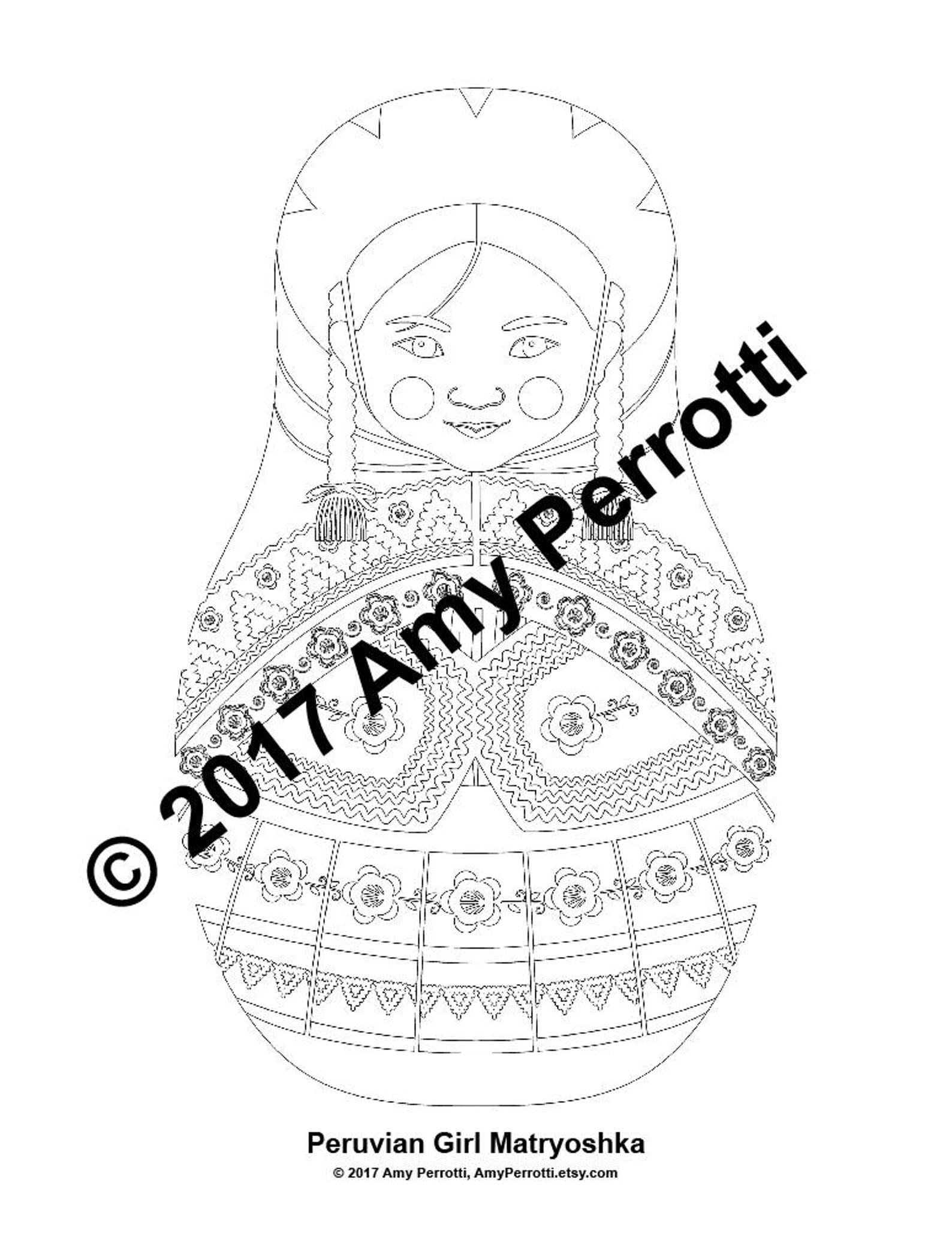 Peruvian Coloring Sheet Printable File Traditional Folk - Etsy