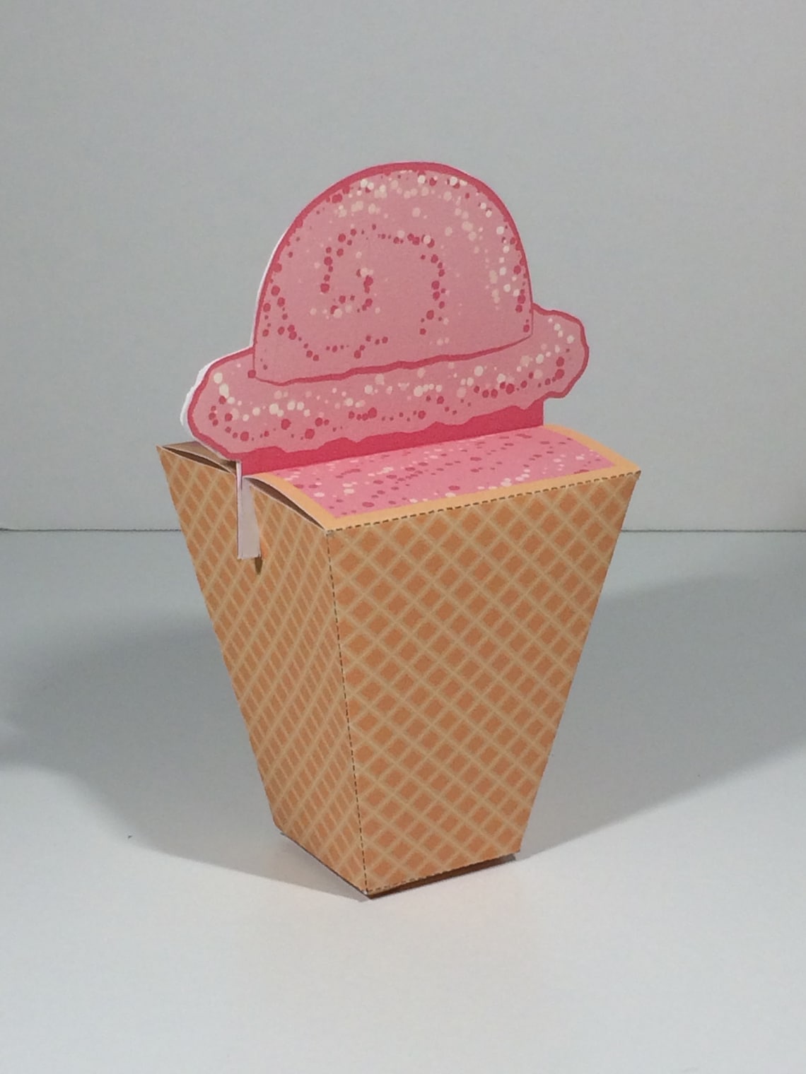 Ice Cream Cone Favor Boxes DIY Printable File Craft Etsy