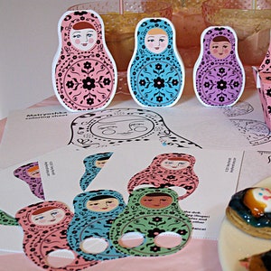 Matryoshka Party Activities Printable file, Nesting Dolls