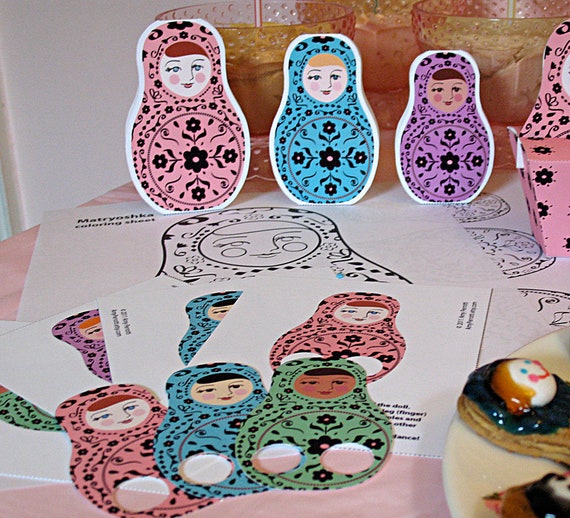 Matryoshka Party Activities Printable file, Nesting Dolls