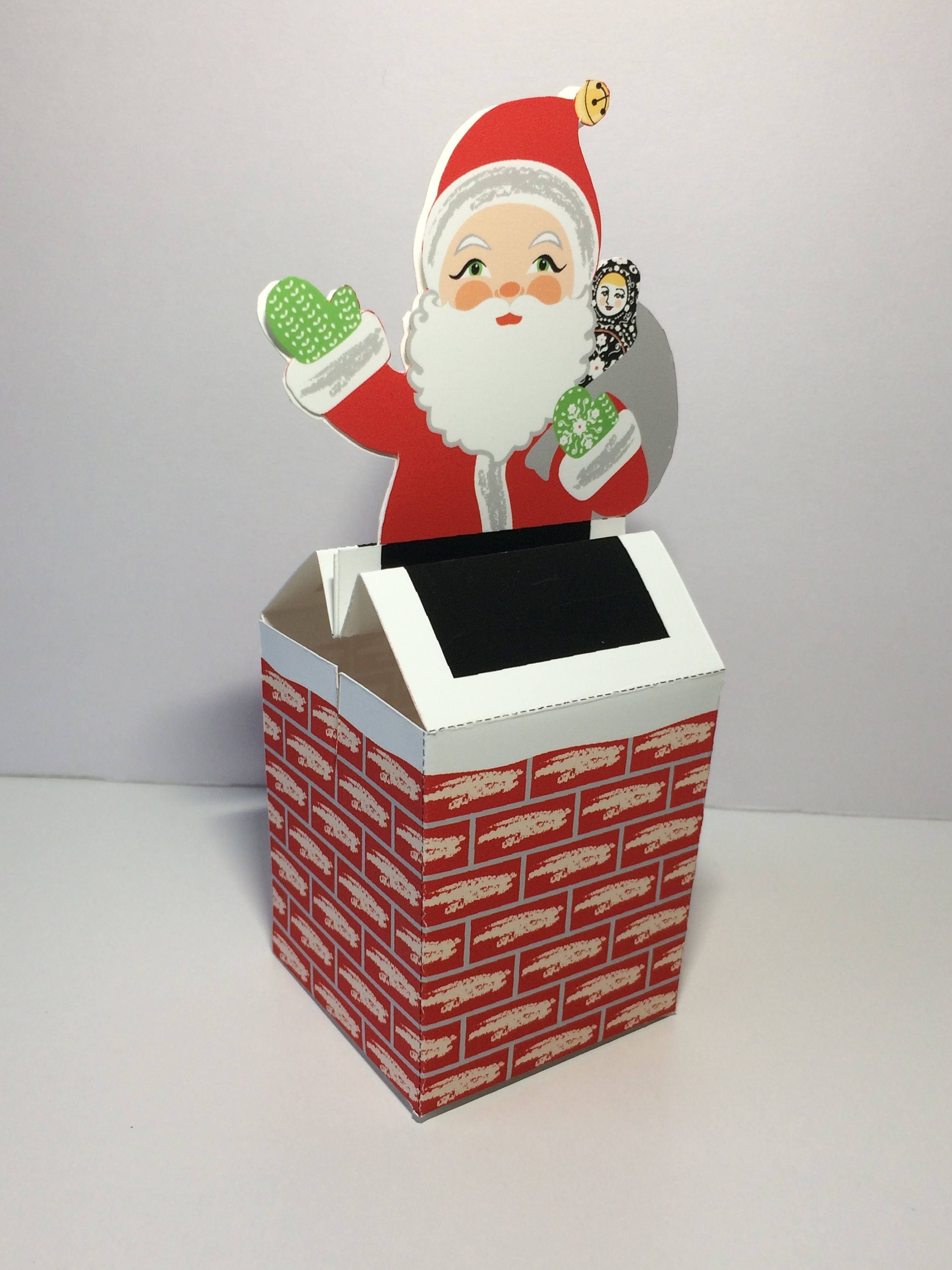 Storage Box//holiday Box//santa in Chimney//vhs// 5x7 Photo Storage 