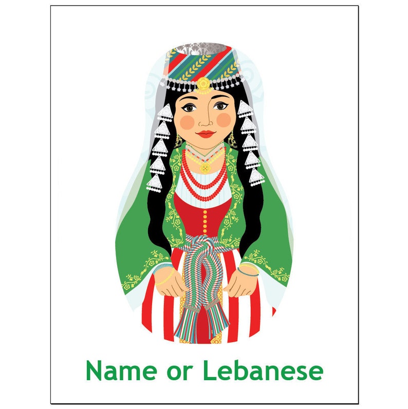 Lebanese Wall Art Print features cultural traditional dress Etsy