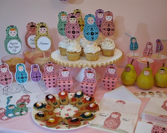 Kit de fête matriochka imprimable (fichiers PDF)