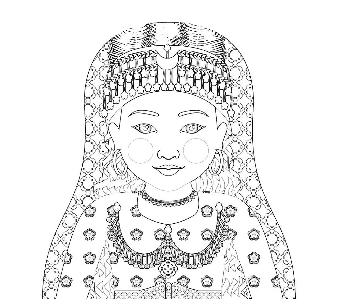 Assyrian Coloring Sheet Printable File, Traditional Folk Dress ...