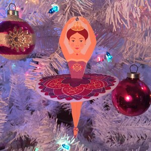 Ballerina Sugar Plum Fairy Ornament Decoration Printable PDF and PNG files