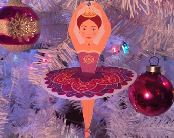 Décoration d'ornement fée prune en sucre ballerine Fichiers PDF et PNG imprimables