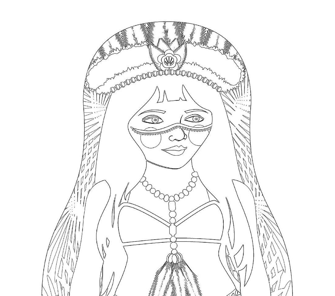Puerto Rican, Taíno of Boriken Coloring Sheet Printable File