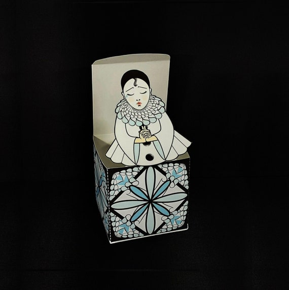 Pierrot Jack in the Box Pop Up DIY Paper Toy Craft Printable PDF and PNG files