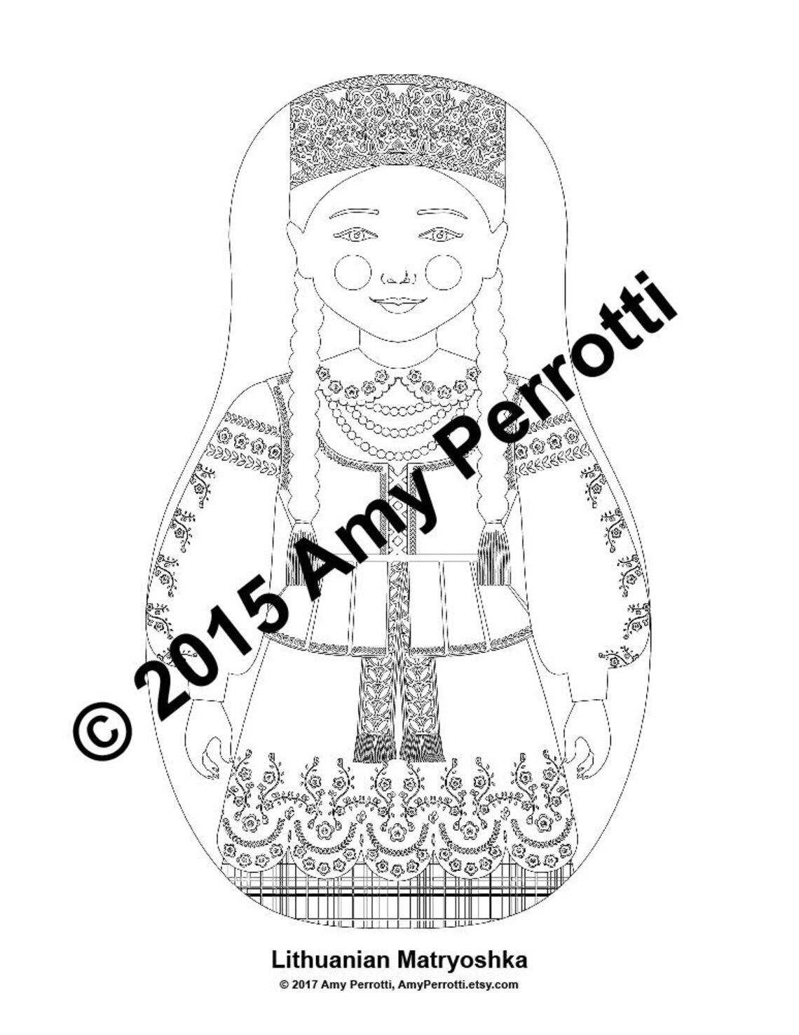 Lithuanian Coloring Sheet Printable File Traditional Folk - Etsy