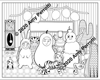 Matryoshka lance une fête costumée fichier à imprimer