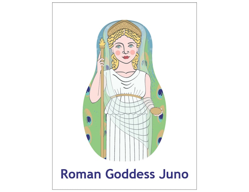 Romeinse godin Juno Wall Art Print met mythologische figuur Etsy