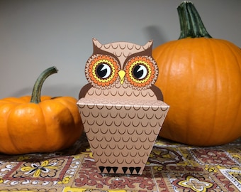 Owl Favor Box DIY Printable File Craft
