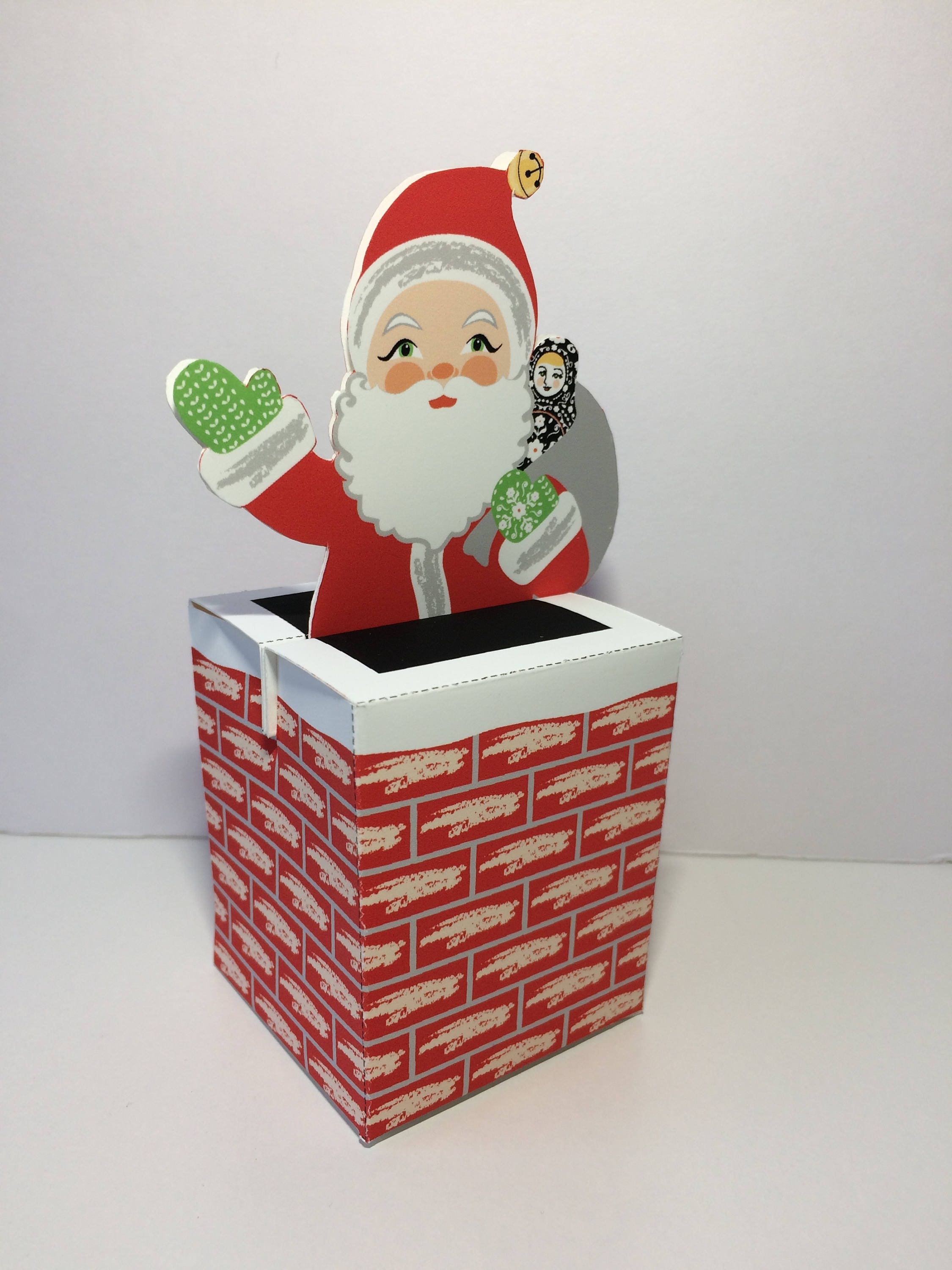 Storage Box//holiday Box//santa in Chimney//vhs// 5x7 Photo Storage 