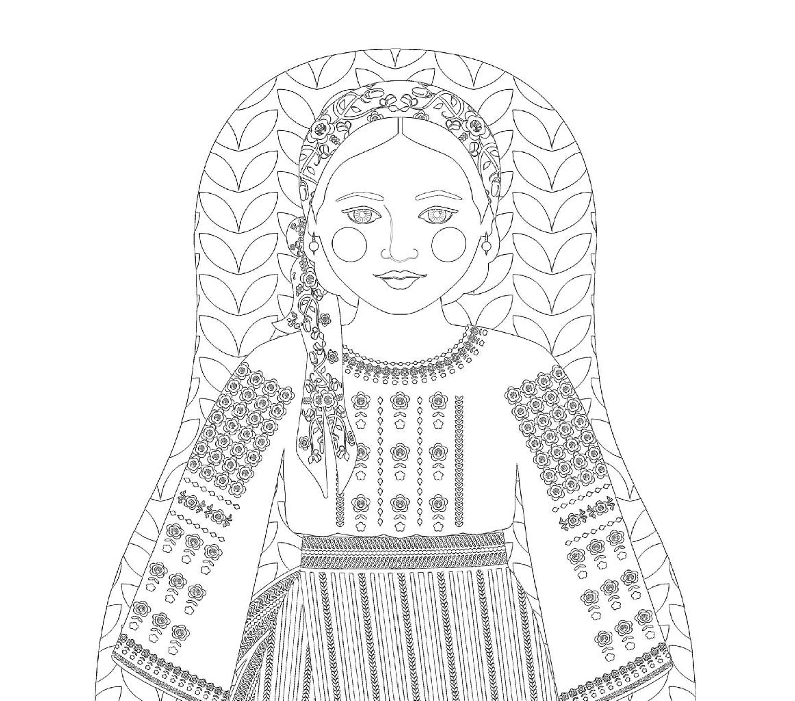 Moldovan Coloring Sheet Printable File, Traditional Folk Dress ...