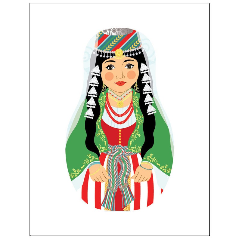 Lebanese Wall Art Print features cultural traditional dress Etsy