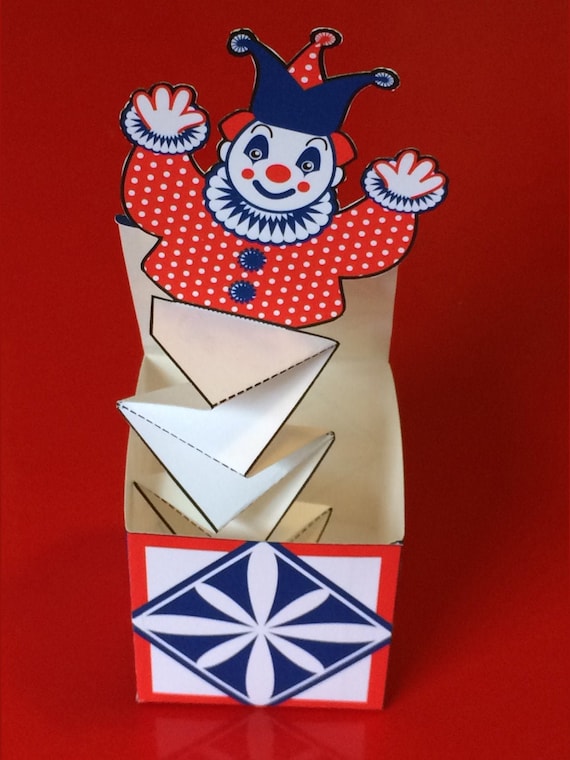 Happy Clown Jack in the Box Pop Up DIY Paper Toy Craft Printable PDF and PNG files