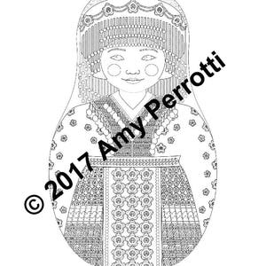 Hmong Coloring Pattern Hmong Coloring Sheet Printable File, Traditional Folk Dress, Matryoshka ...